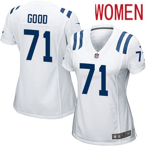 Women Indianapolis Colts #71 Denzelle Good Nike White Game NFL Jersey->women nfl jersey->Women Jersey